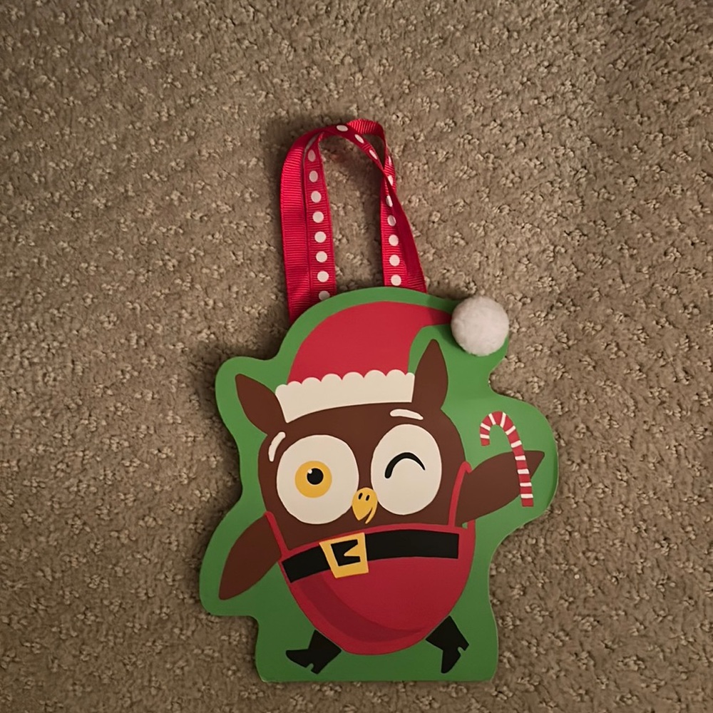 2 Winking Santa Owl Christmas Gift Bags